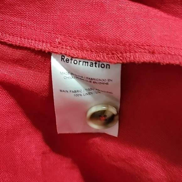 Reformation Mar linen midi dress Sz 4 NWOT - Picture 4 of 5